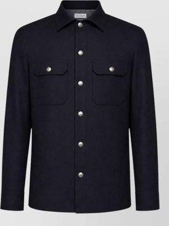 Brunello Cucinelli wool flannel shirt jacket