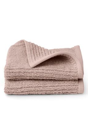 Boll & Branch Set of 2 Ribbed Organic Cotton Washcloths in Dusty Rose at Nordstrom