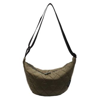 Generic Quilted Hobo Bag Cotton Padded Crescent Shoulder Bag Large Crossbody Bag Tote Bag for Women Work Shopping Travel (Green)