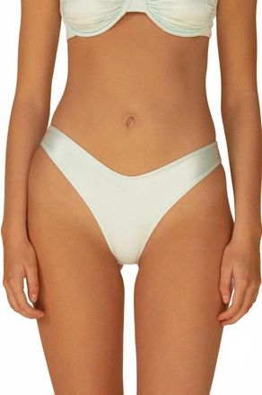 Montce Swim Lulu Zig Zag Stitch Bikini Bottom In Seafoam Silkie