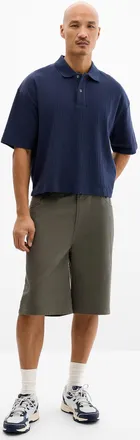 Le 31 Mens Loose chino Bermuda Shorts Inseam: 11