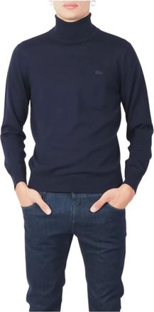 Lacoste Truien & Vesten, Heren, Blauw, S, Wol, Blauwe wollen coltrui