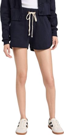 Les Tien Serena Scallop Short In Navy