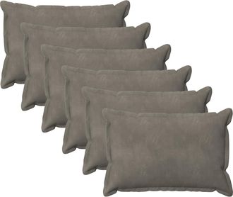 vidaXL Funda De Almohada 6 Pcs Houten Gris Claro 40 X 60 Cm Terciopelo Vidaxl