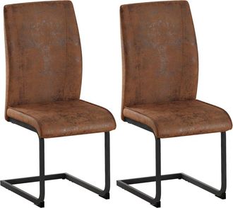 Urban Meuble Juego de 2 sillas de comedor vintage marrones