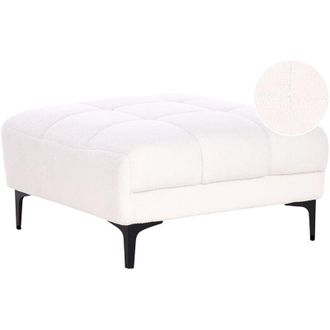Beliani Beliani - Boucle Tufted Rectangular Ottoman Footrest White Alnes