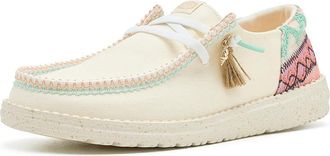 Hey Dude Wendy Funk Beach Woven Womens Flat Shoes Egret/Multi : 12 M, Textile