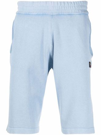 Paul & Shark jersey logo-patch shorts - men - Cotton - L - Blue