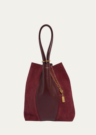 Chlo&eacute; Spin Medium Leather & Suede Tote Bag