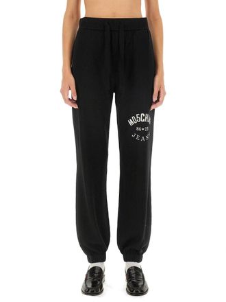Moschino Virgin Wool Logo Jogging Pants - Black