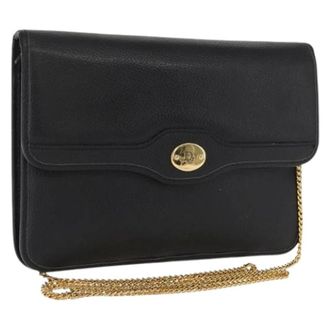 Dior Pre-owned Cross Body Bags, female, Black, Size: ONE SIZE Pre-owned Vintage Leather Shoulder Bag