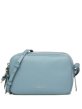 Coccinelle zip leather shoulder bag - women - Leather/Cotton - OS - Blue
