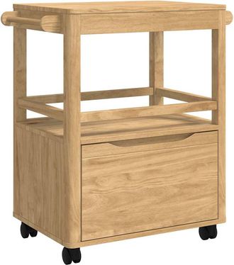 vidaXL Carro De Cocina Floro Marr&oacute;n Cera 72,5 X 45 X 80 Cm Vidaxl