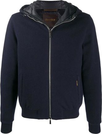 Moorer Zip-throughs - Heren - Vesten met rits - Blauw - 7XL - Wol - Hoodies & sweatvesten