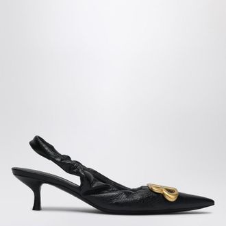 Balenciaga Monaco black slingback with logo