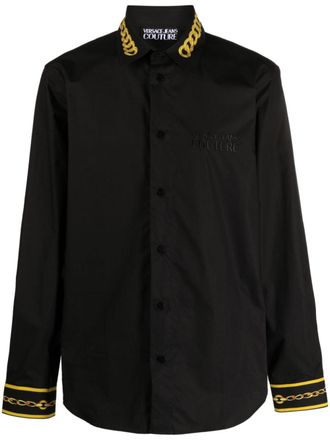 Versace Jeans Couture Chain Couture katoenen overhemd - Zwart