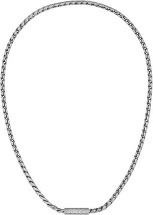 BOSS Silver-tone necklace with braided chain