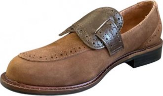 All Black Womens Belted Kid Loafer In Brown