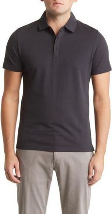 Robert Barakett Creston Micropattern Jacquard Polo in Charcoal at Nordstrom Rack, Size Small