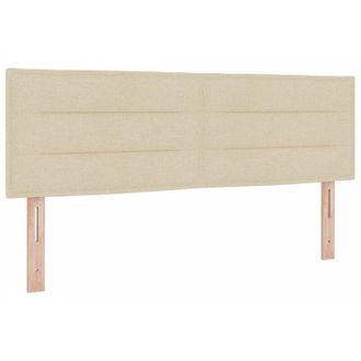 vidaXL Testiera Altezza regolabile con testiera Crema 160 cm Tessuto Vidaxl