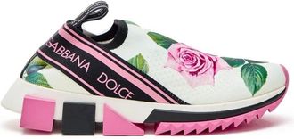 Dolce & Gabbana Sorrento Slip-On Print Sneaker - Dames - Sneakers - Roze - 36 EU - Polyester - Schoenen