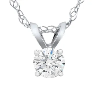 Pompeii3 1/4 Carat Solitaire Lab Grown Diamond Pendant 14K White Gold