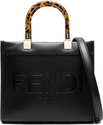 Fendi small Sunshine leather tote bag - women - Calf Leather - One Size - Black