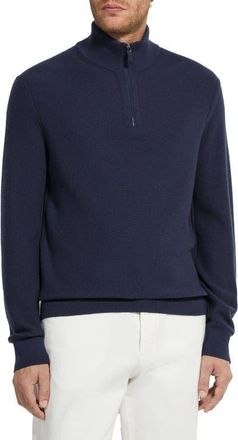 Ermenegildo Zegna Oasi Cashmere Quarter Zip Sweater in Ink Blue at Nordstrom, Size 44 Us