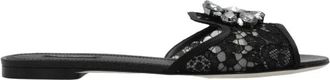 Dolce & Gabbana Kant slides - Dames - Sandalen - Zwart - 36 EU - Leer - Schoenen