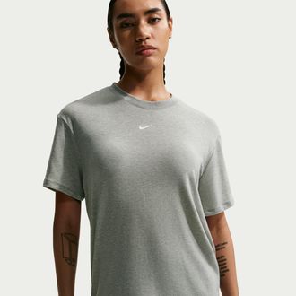 Nike Womens One Relaxed Dri-FIT Short-Sleeve Top in Grey | FN2814-085