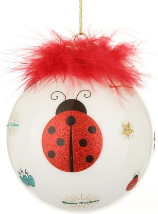 KASANOVA Pallina Natale coccinella rossa 10 cm Good Luck