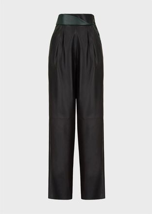 Emporio Armani Womens Emporio Armani Embroidered Trousers in Black - Size 6 UK