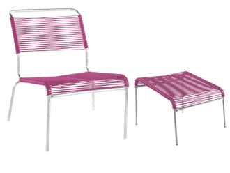 Schubiger M&ouml;bel Spaghetti-Lounger + Hocker S&auml;ntis