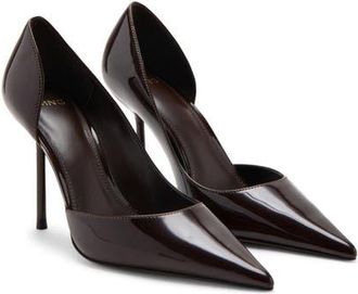 Mango Half dOrsay Pointed Toe Pump in Burgundy at Nordstrom, Size 9.5Us