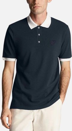 Lyle & Scott Mens Lyle and Scott Mens Polo Shirt SP2256 Short Sleeve Superfine Contrast Cotton Tee - Navy - Size: 40