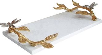 A & B Home Dragonfly Marble Decorative Tray in White at Nordstrom Rack