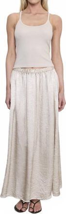 Enza Costa Textured Satin Celeste Skirt In Champagne