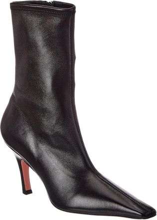 Amina Muaddi Jamie Stretch Leather Bootie