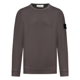 Stone Island Sweatshirts, male, Gray, Size: XL Cotton Crew Neck Sweatshirt