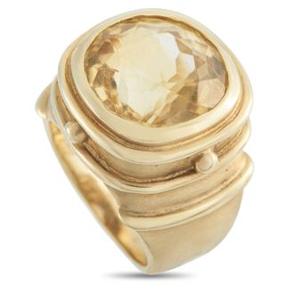 Luxury Bazaar 14K Yellow Gold 10.0ct Citrine Ring MF14-043026