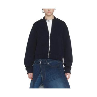Circus Hotel Felpa Cropped con Dettaglio Coulisse Strass - - Sweatshirts & Hoodies - Donna - Blu - M