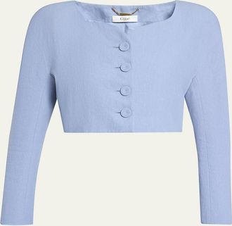Chlo&eacute; Linen Crop Jacket