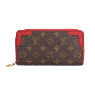 Louis Vuitton Brown Red Color Monogram Long Wallet (Bi-Fold) (Pre-Owned)