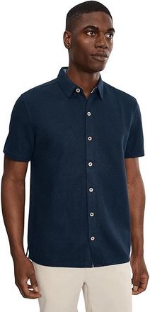 Johnston & Murphy Linden Short-sleeve Knit Shirt Mens Clothing Navy : 3XL, Chambray/Polyester/Rayon