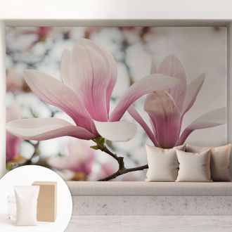 Tulup Carta Da Parati Con Design Moderno - Con Motivi Moderni - Fotomurali In Tnt Soggiorno Camera De Letto Sala Ufficio Fiori Di Magnolia 208x146 Cm