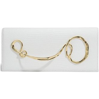 Alexis Bittar Twisted Side Handle Leather Clutch in White at Nordstrom