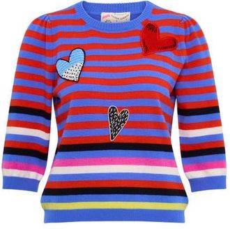 Maison Common Multi Colored Striped Pullover With Application in Blue/multicolour at Nordstrom, Size X-Small