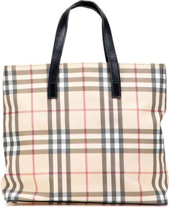 Burberry Borsa tote con motivo House Check in tela cerata 2000-2017 - Marrone