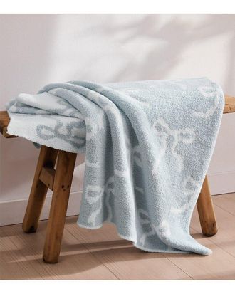 Truly Soft Cozy Bows Reversible Throw