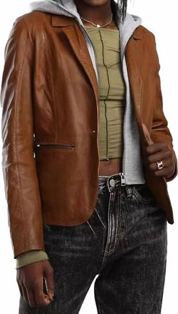 Mauritius Amali Leather Jacket In Cognac
